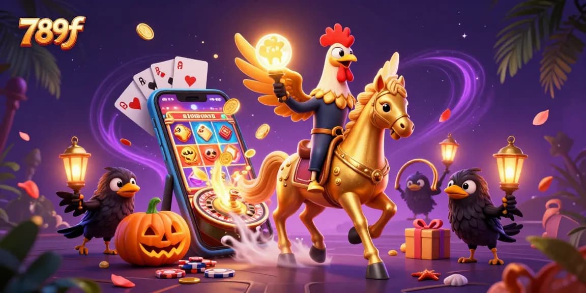 Engage with thrilling casino adventures at 789f with golden rooster and gaming elements.