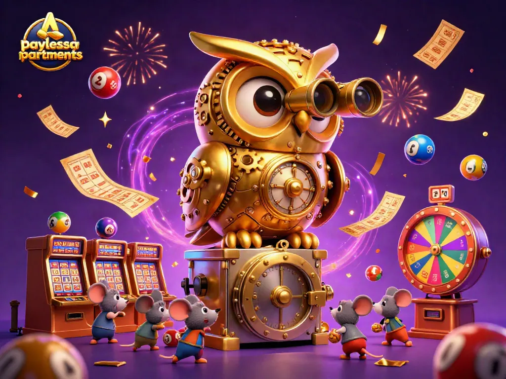 Engage with paylessapartments' vibrant casino scene full of animated gambling elements.