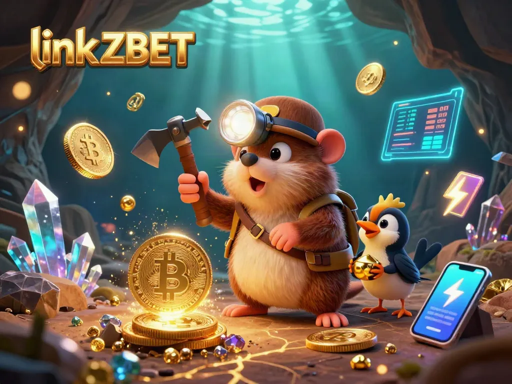 Engage with exciting games at link ZBET, showcasing a colorful 3D illustration of a treasure hunter mole in a dynamic casino adventure.