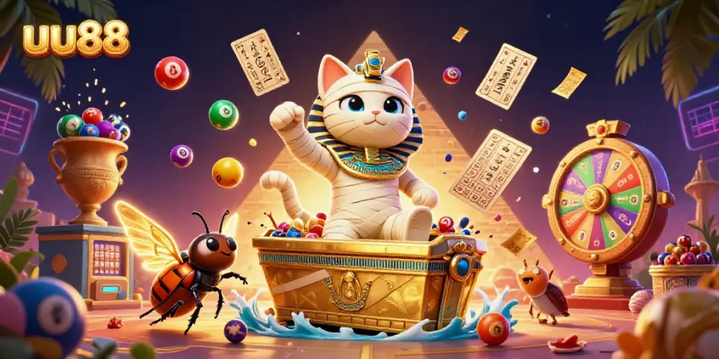 Experience the thrill with uu88 as a mummy cat hero and casino delights burst into action.