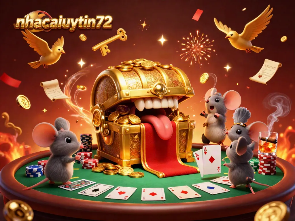 Engaging illustration depicting nhacaiuytin72 with vibrant casino elements and dynamic characters.
