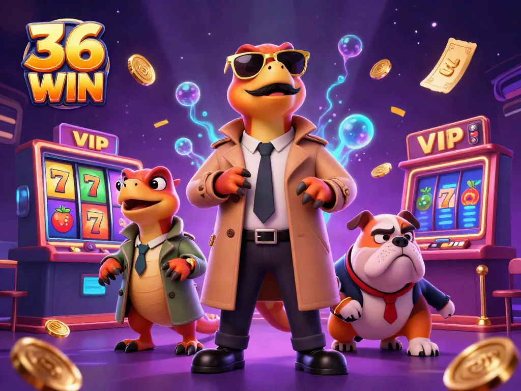 The dynamic scene of three raptors as players at the VIP casino of 36 WIN, blending humor with gaming excitement.