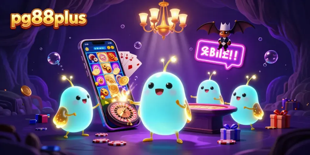 Engage in thrilling casino action at pg88plus with vibrant glowworms lighting the games and exciting gameplay.